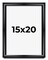 15x20 Modern Shadow Box 1.5" Depth Black Picture Frame - UV Acrylic, Backing, Hanging Hardware